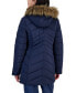 Фото #2 товара Juniors' Faux-Fur-Trim Hooded Puffer Coat, Created for Macy's