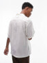 Topman short sleeve relaxed sheer shirt in cream