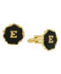 ფოტო #1 პროდუქტის Jewelry 14K Gold-Plated Enamel Initial E Cufflinks