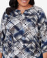 ფოტო #2 პროდუქტის Plus Size Classic Abstract Textu Patchwork Top