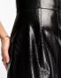 Фото #4 товара Miss Selfridge – Trägerloses Maxikleid aus Vinyl-Kunstleder in Schwarz