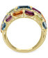 Фото #3 товара EFFY® Multi-Gemstone (3-3/4 ct. t.w.) & Diamond (1/10 ct. t.w.) Statement Ring in 14k Gold