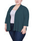 ფოტო #3 პროდუქტის Plus Size Draped Open-Front Cardigan Sweater