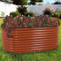 Фото #2 товара Galvalume Steel Oval Raised Garden Bed - Brown - 79 in x 32 in