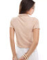 Wednesday's Girl button detail collared top in peach