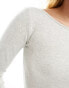 Stradivarius STR slash neck top in grey marl