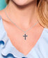 ფოტო #2 პროდუქტის Sterling Silver Halo Birthstone Style Genuine Garnet and White Topaz Fancy Cut Cross Pendant Necklace