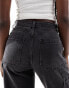 ONLY West high waist carpenter wide leg jeans in washed black