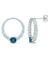 ფოტო #1 პროდუქტის Amethyst (2 3/5 ct. t.w.) Graduated Open Circle Hoop Earrings in Sterling Silver