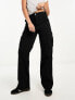 Фото #6 товара Bershka straight leg cargo trousers in black