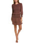 Фото #1 товара Nation Ltd Abby Demure Party Mini Dress Women's Brown L