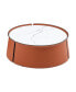 Фото #1 товара 31.5" Coffee Table, Marble Top+Orange Saddle Leather Body+Iron Frame