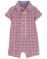 Фото #3 товара Baby Plaid Button-Front Romper 6M