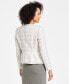 Фото #3 товара Women's Tweed Collarless Open-Front Blazer