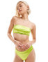 Monki mix and match bikini thong in metallic lime green