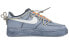 【定制球鞋】 Nike Air Force 1 Low 爱情告白火焰 泼墨浸染 解构绑带 休闲 低帮 板鞋 男款 白灰 / Кроссовки Nike Air Force CW2288-111