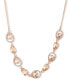 Фото #1 товара Givenchy rose Gold-Tone Pavé & Pear-Shape Crystal Statement Necklace, 16" + 3" extender
