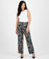 ფოტო #1 პროდუქტის Petite Printed Pull-On Wide-Leg Pants