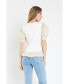 ფოტო #2 პროდუქტის Women's Floral Mixed Media Top