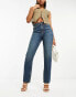 Фото #1 товара ASOS DESIGN mid rise straight jean in vintage blue