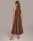 Фото #2 товара Donna Karan Women's Halter-Neck Sleeveless A-Line Midi Dress