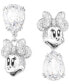 ფოტო #1 პროდუქტის Silver-Tone Disney Minnie Mouse Crystal Drop Earrings