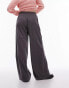 Topshop Petite pull on wide leg trouser in charcoal