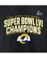 Фото #5 товара Men's Black Los Angeles Rams Super Bowl LVI Champions Schedule T-shirt