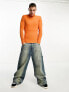 COLLUSION knitted roll neck jumper in bright orange