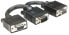Фото #2 товара Manhattan SVGA Y Cable - HD15 - 15cm - Male to Females - Splits an SVGA connection between two monitors - Compatible with VGA - Fully Shielded - Black - Lifetime Warranty - Polybag - 0.015 m - VGA (D-Sub) - 2 x VGA (D-Sub) - Male - Female - Black