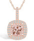 Фото #1 товара Macy's morganite (2 Ct. T.W.) and Diamond (1/2 Ct. T.W.) Halo Pendant Necklace in 14K Rose Gold