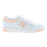 Фото #1 товара New Balance 480 BB480LPH Mens White Leather Lace Up Lifestyle Sneakers Shoes