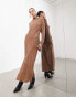 Фото #1 товара ASOS EDITION long sleeve high neck maxi dress in brown