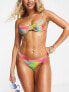 Фото #2 товара Kulani Kinis x Hannah Melcoche high leg vintage bikini bottom in multi rainbow check print