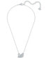 Фото #4 товара Swarovski silver-Tone Dancing Swan Crystal Pendant Necklace, 15" + 2" extender