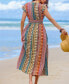 Фото #2 товара Women's Boho V-Neck Flutter Sleeve Maxi Beach Dress