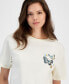 Juniors' Butterfly Graphic Cotton Crewneck T-Shirt