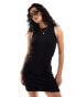 Фото #2 товара Object racer neck jersey mini dress in black