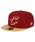 ფოტო #1 პროდუქტის Men's Wine, Gold Cleveland Cavaliers 2-Tone 59FIFTY Fitted Hat