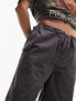 Фото #3 товара Topshop super oversized cotton parachute cargo pants in charcoal