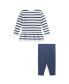 ფოტო #2 პროდუქტის Baby Girls Striped Jersey T-shirt and Leggings Set