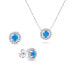 Фото #1 товара Charming Silver Opal Jewelry Set SET225WB (Earrings, Necklace)