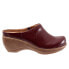 Softwalk Madison S2056-671 Womens Burgundy Wide Leather Clog Flats Shoes