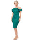 Фото #3 товара Women's Ruffled Off-The-Shoulder Sheath Dress