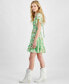 Фото #7 товара Juniors' Floral-Print Ruffled Fit & Flare Dress