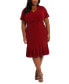 Фото #1 товара Plus Size V-Neck Short-Sleeve Twist-Detail Dress