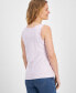 Фото #2 товара Women's Lace-Trim Cotton Tank Top, Created for Macy's