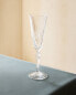 Engraved crystalline flute glass