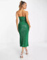 Vesper sequin cami strap midi dress in green