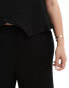 Vero Moda Curve plisse wide leg trouser co-ord in black